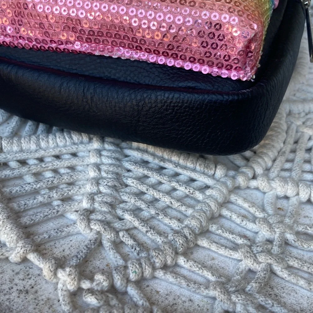 Disney Parks Loungefly Minnie Mouse sequined mini backpack wristlet